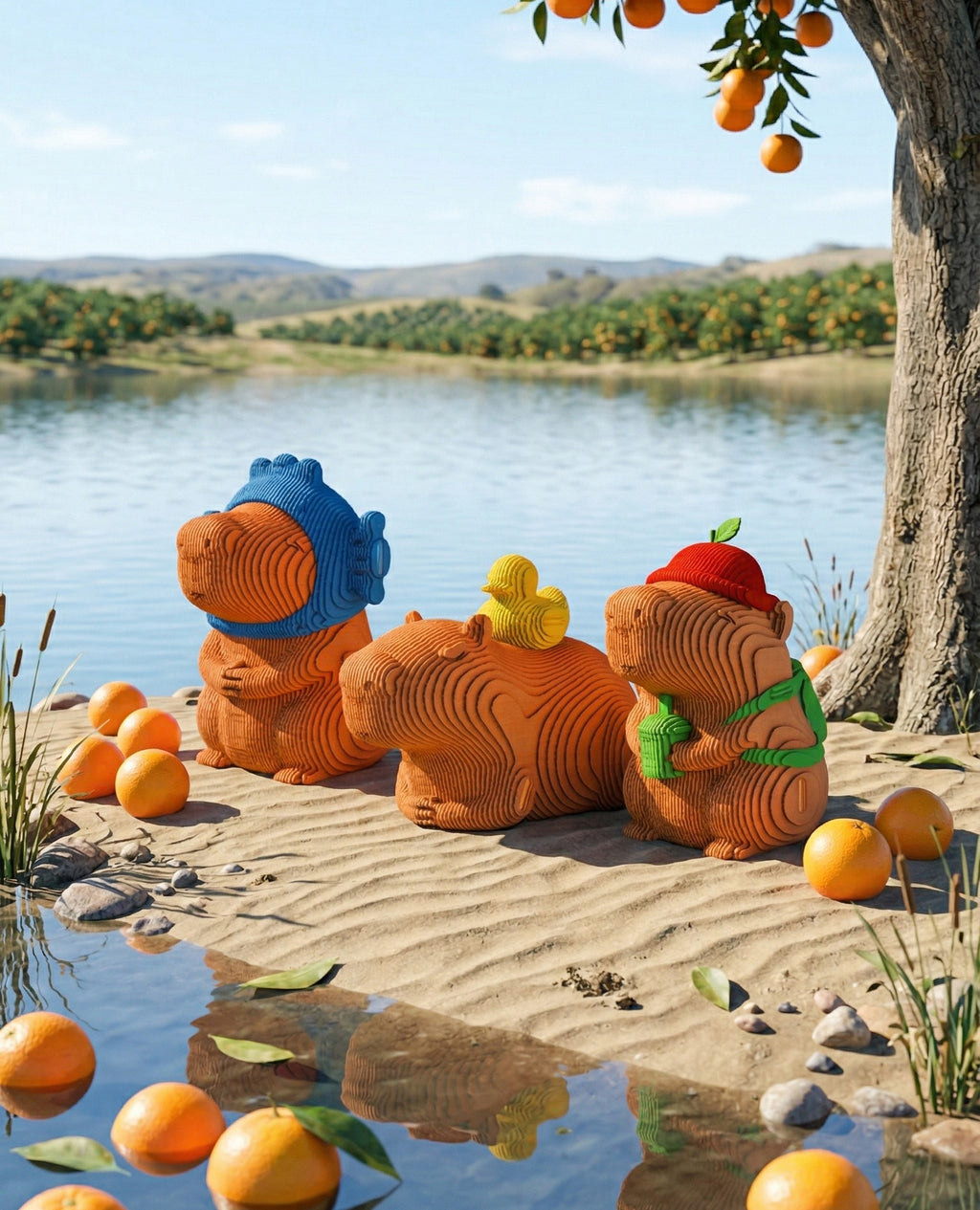 Cartonic CAPYBARA TRIO  3D Model Puzzle