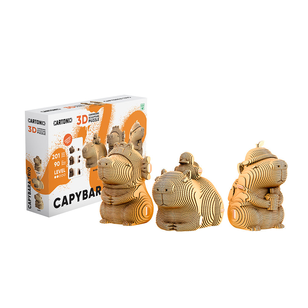 Cartonic CAPYBARA TRIO  3D Model Puzzle