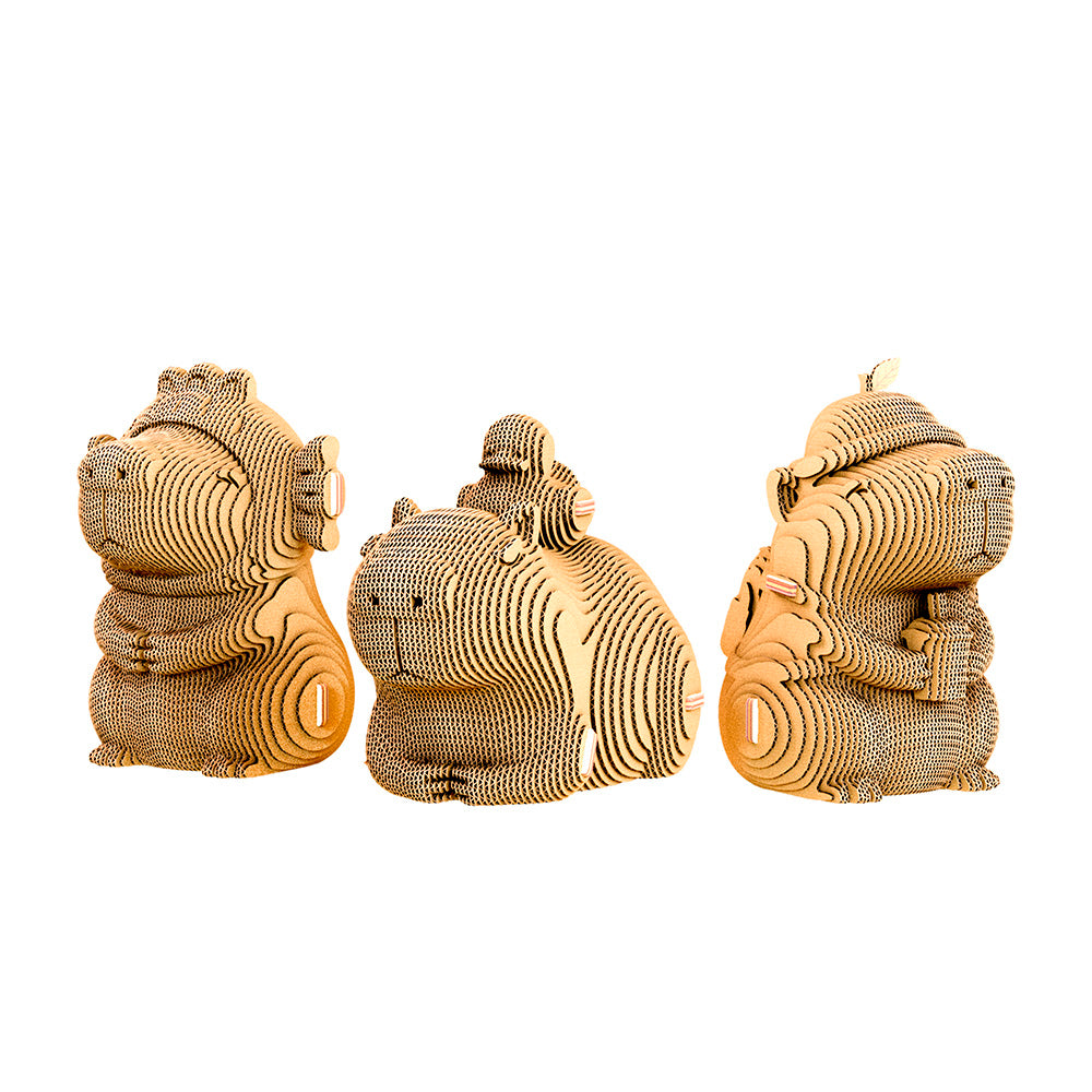 Cartonic CAPYBARA TRIO  3D Model Puzzle
