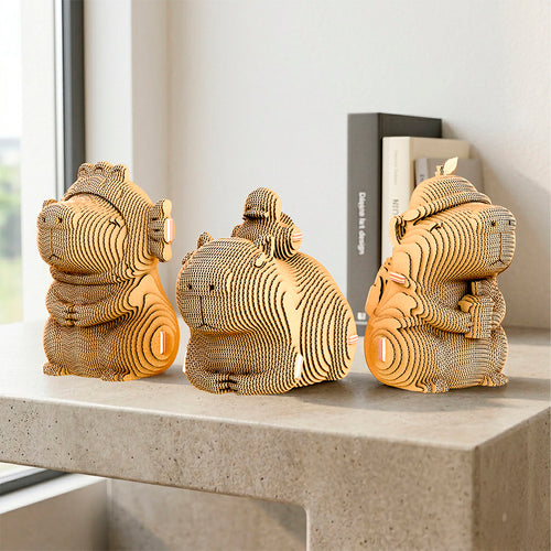 Cartonic CAPYBARA TRIO  3D Model Puzzle