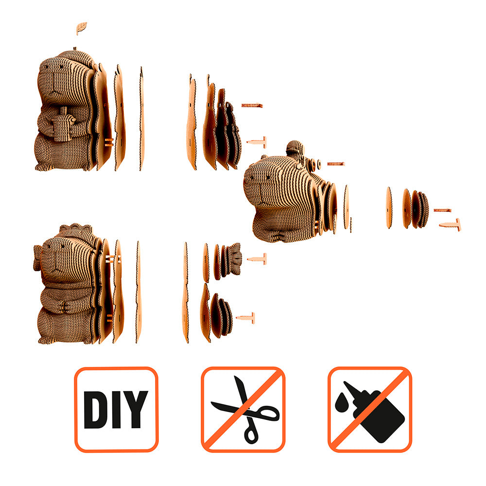 Cartonic CAPYBARA TRIO  3D Model Puzzle