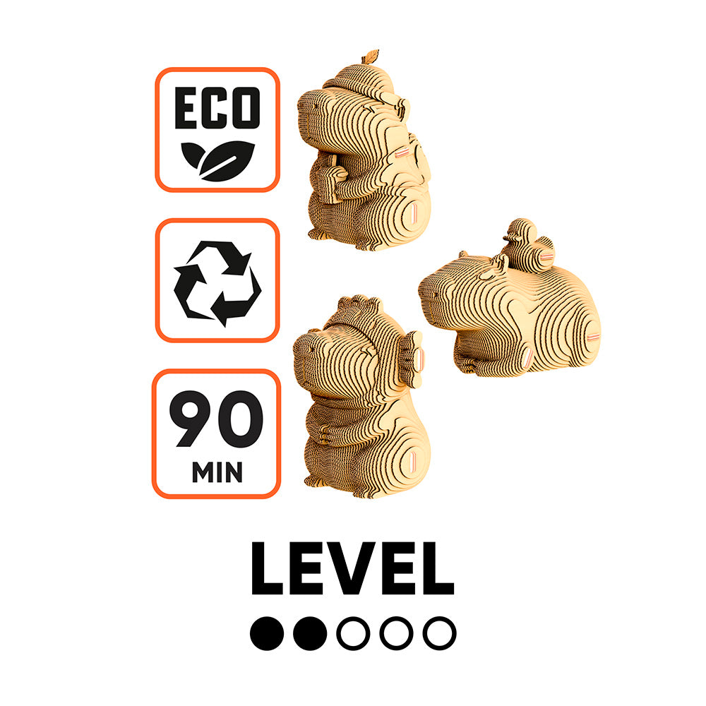 Cartonic CAPYBARA TRIO  3D Model Puzzle