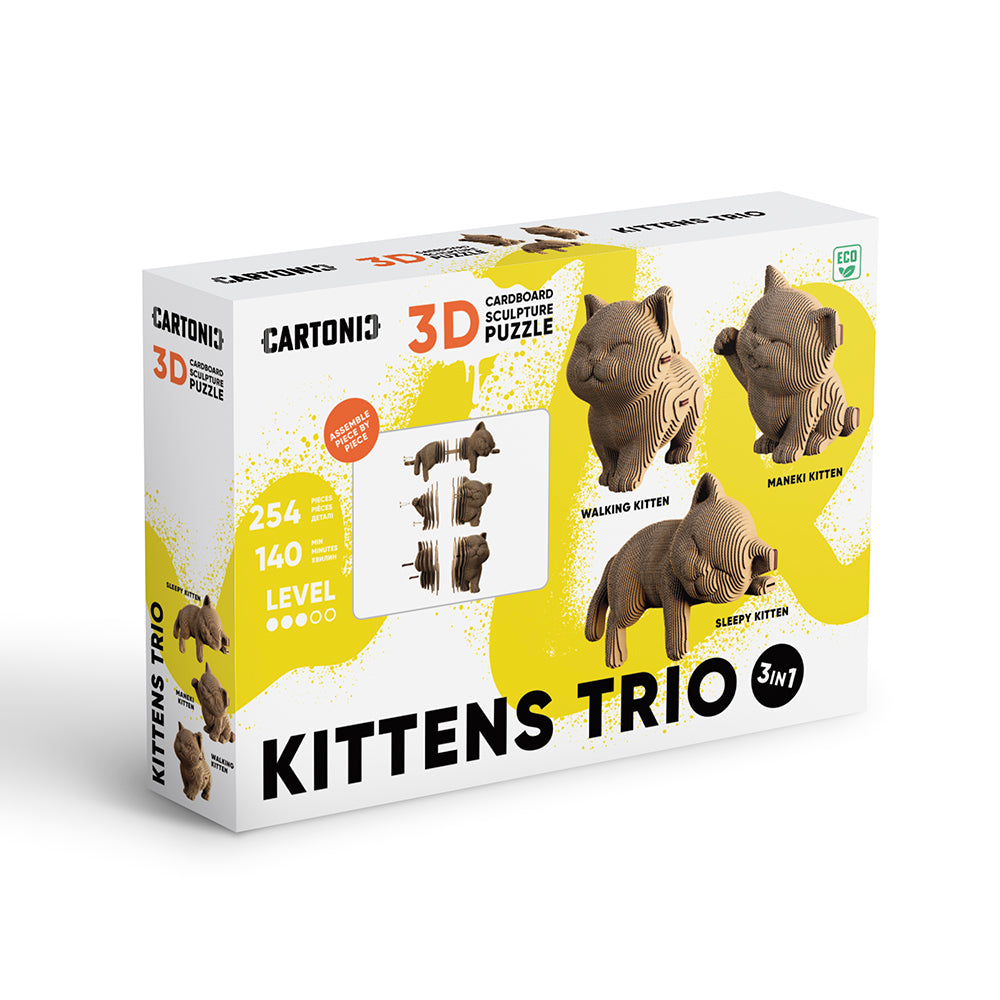 Cartonic KITTENS TRIO 3D Puzzle