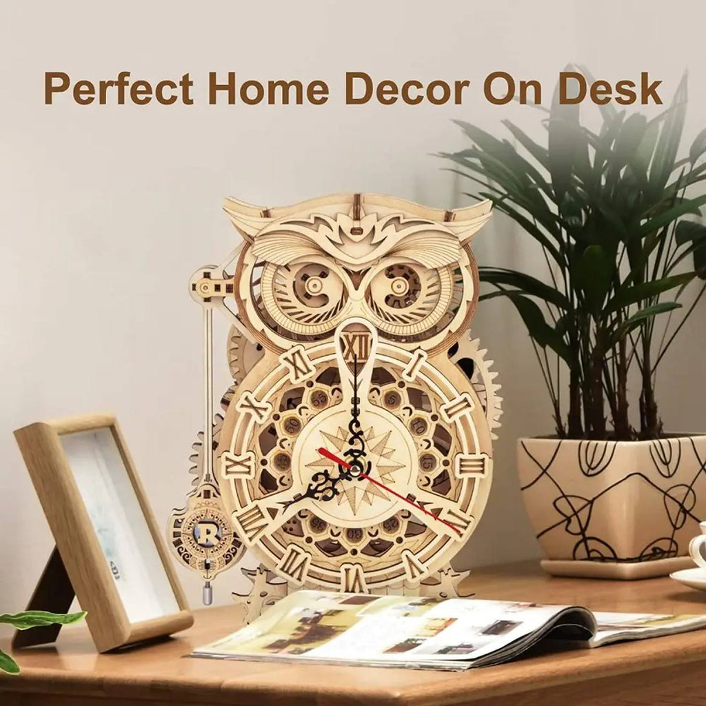 ROKR Owl Clock Mechanical 3D Model Puzzle
