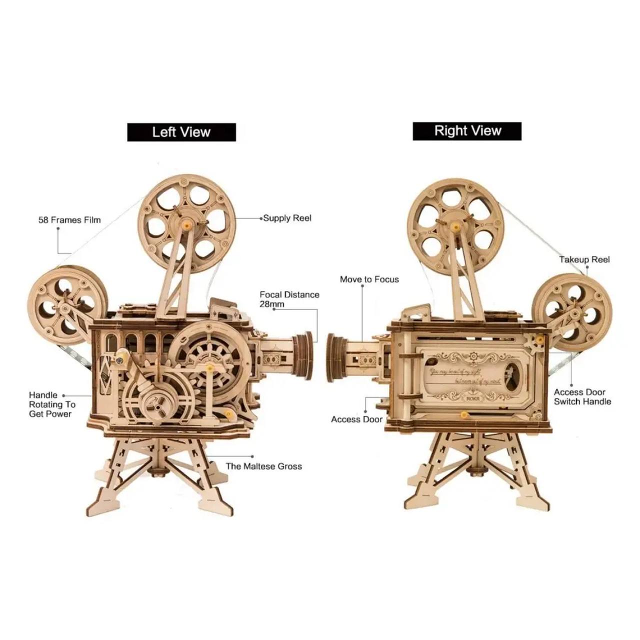 ROKR Vitascope Vintage Film Projector 3D Model Puzzle