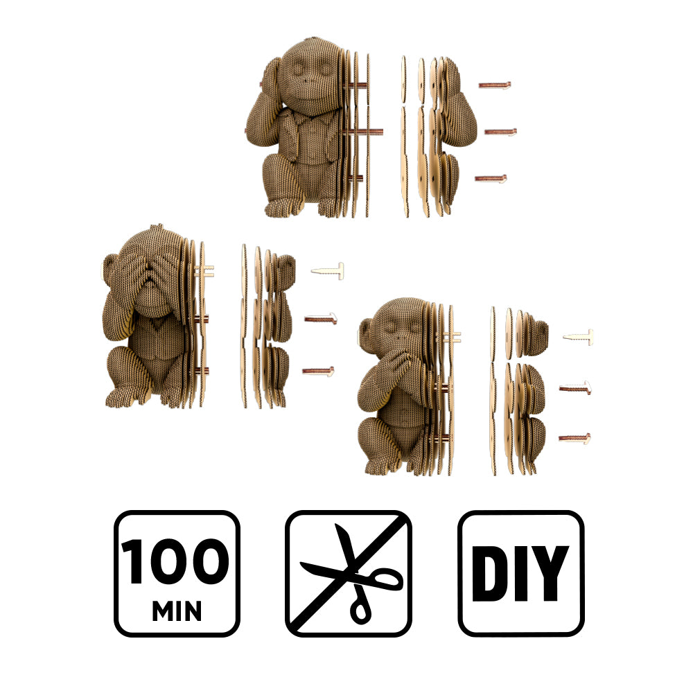 Cartonic MONKEYS TRIO 3D Puzzle