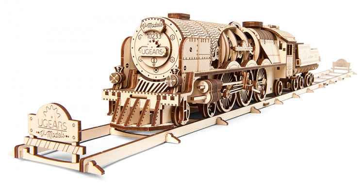 Ugears V-Express Steam Train Tender Model Puzzle