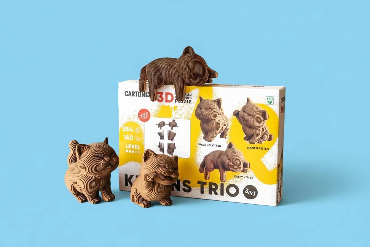 Cartonic KITTENS TRIO 3D Puzzle